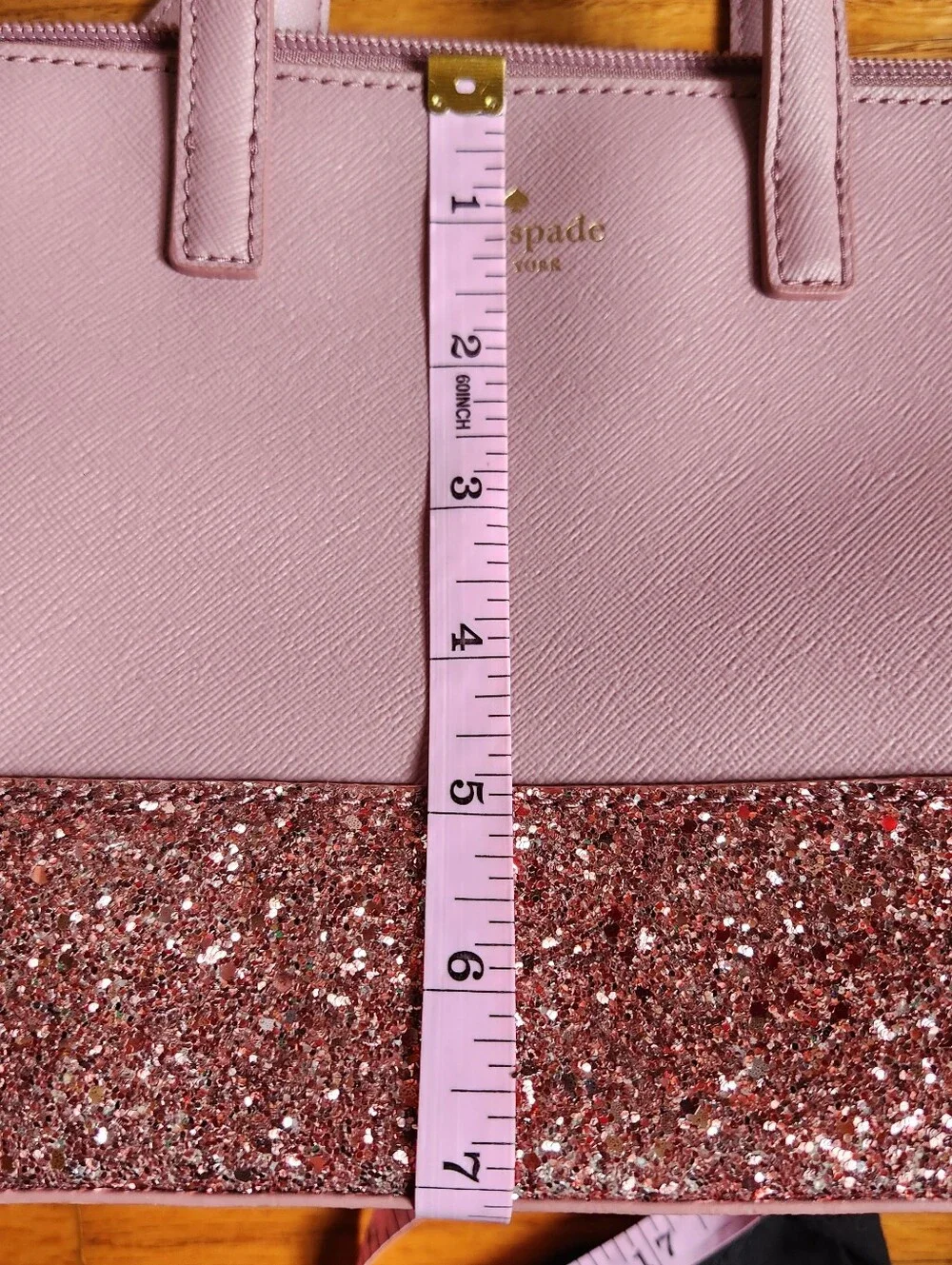 Kate Spade Greta Court Ina Satchel Crossbody Bag Dusty Peony Pink Glitter Glam